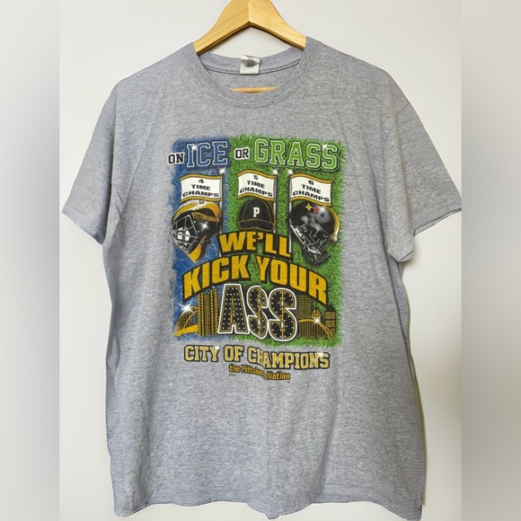 Gildan Other - Pittsburgh Steelers Penguins On Ice Or Grass City of Champions Shirt Size Large